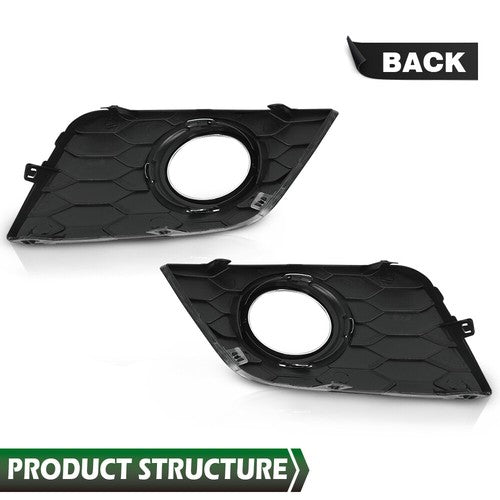 Solid Spare Fit For 16-19 Nissan Sentra Front Bumper Fog Light Bezel Left+Right Side