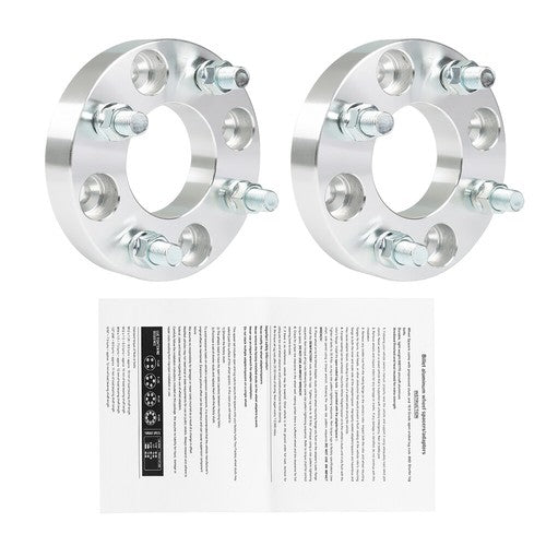 Solid Spare Wheel Flange 1" 4x101.6mm Hub Bore 62mm Thread Size 1/2"x20 Silver 2Pcs