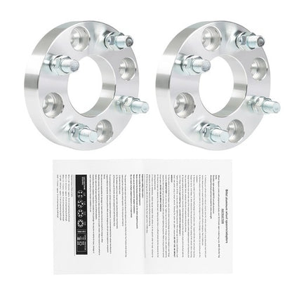 Solid Spare Wheel Flange 1" 4x101.6mm Hub Bore 62mm Thread Size 1/2"x20 Silver 2Pcs