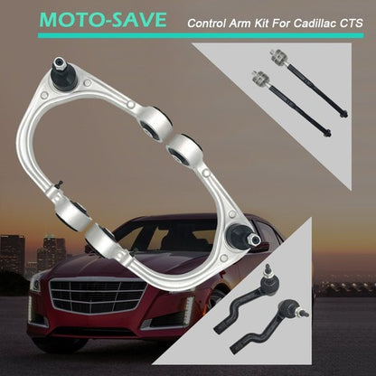 Solid Spare For 08-14 Cadillac CTS Front Upper Control Arm Ball Joint Tie Rod Ends Kit 10x