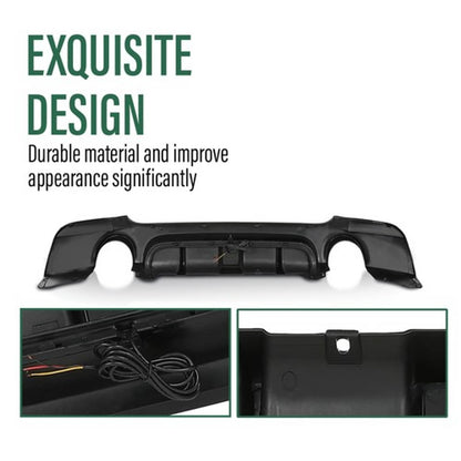 Solid Spare Rear Bumper Diffuser w/ Light Fit For 2007-2013 BMW E92 E93 3 Series M Sport