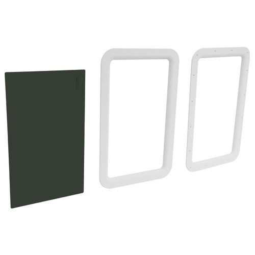 Solid Spare 15" x24" White RV Window Entry Door Tinted Glass For Universal RV Trailer Camper