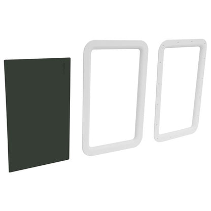 Solid Spare 15" x24" White RV Window Entry Door Tinted Glass For Universal RV Trailer Camper