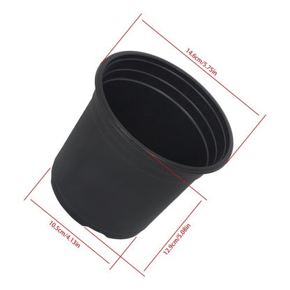 Solid Spare 100 Pcs 6' Plastic Flower Pots Seedling Cups Black W/Drainage Hole
