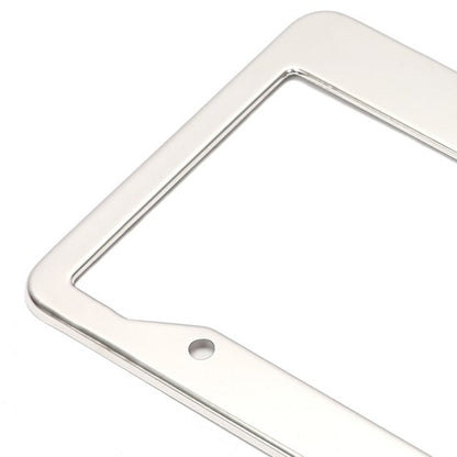 Solid Spare 2PCS Chrome Stainless Steel Metal License Plate Frame Tag Cover With Screw Caps