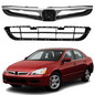 Fit For 2006-2007 Honda Accord 4DR Sedan Front Upper Grill & Lower Grille 2pcs