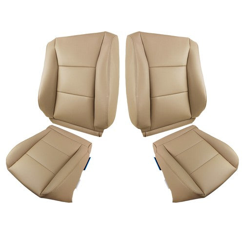 Solid Spare Leather Front Driver & Passenger Covers Tan Suit For 98-07 Toyota Land Cruiser