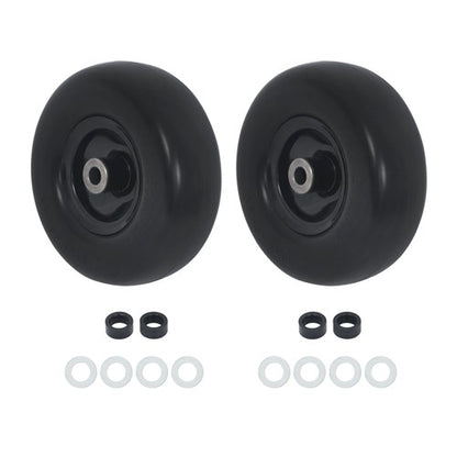 Solid Spare (2-Pack) 9X3.50-4 Flat Free Lawnmower Solid Tire and Wheel Assemblie