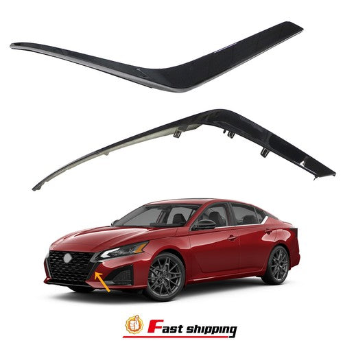2xFor Nissan Altima 2023 2024 2025 Gloss Black Front Grille Molding Trims  LH＆RH
