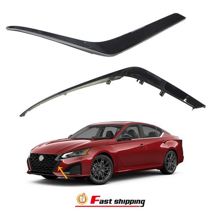 2xFor Nissan Altima 2023 2024 2025 Gloss Black Front Grille Molding Trims  LH＆RH