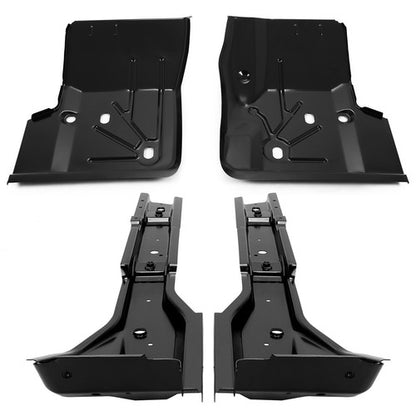 Solid Spare Fit 1997-2006 Jeep TJ Wrangler Front Floor Pans and Torque Box Set Floor Support