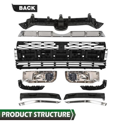 Solid Spare Fit For 14-19 Toyota 4Runner Limited Front Bumper Grille Assembly Body Kits