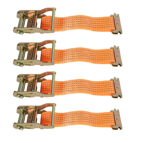 Solid Spare 2"x 20' E-Track Ratchet Tie Strap Truck 4400 lb Enclosed Cargo Van Straps 4 Set