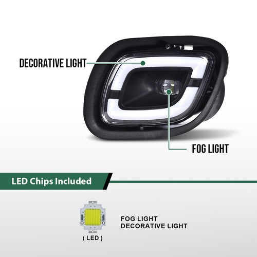 Solid Spare LED Fog Lights Lamp White Color Fit For 08-17 Freightliner Cascadia Left+Right