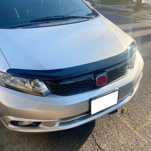 Solid Spare Fit Honda Civic 2012 4DR Sedan Front Upper Grille Honeycomb JDM Painted Black