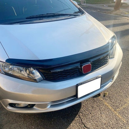 Solid Spare Fit Honda Civic 2012 4DR Sedan Front Upper Grille Honeycomb JDM Painted Black