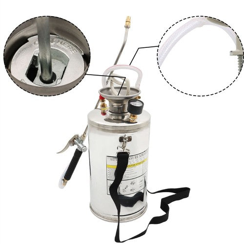 Solid Spare 1.5Gal Stainless Steel Sprayer Pump Sprayer W/ Adjustable Nozzle Hose 6L