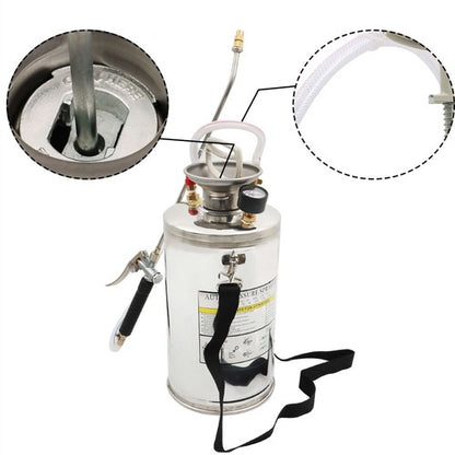 Solid Spare 1.5Gal Stainless Steel Sprayer Pump Sprayer W/ Adjustable Nozzle Hose 6L