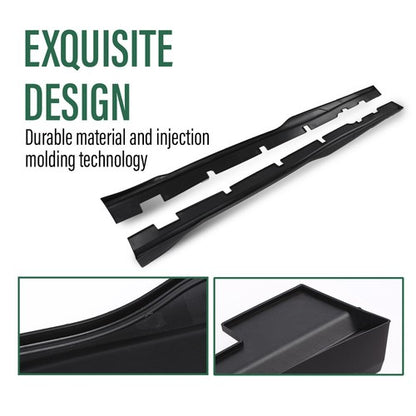 Solid Spare Body Kit Matte Black Side Skirts Rocker Panel Fit For 15-23 Charger Widebody