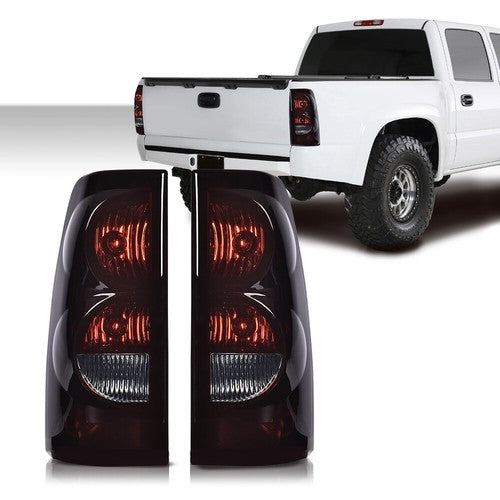 Solid Spare Fit For 2003-06 Chevy Silverado Pickup Left+Right Tail Lights Brake Lamps Smoke