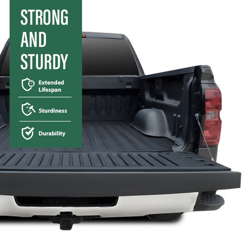 Solid Spare Fit For 14-18 GMC Sierra Chevy Silverado Tailgate Cap Molding Top Protector Trim