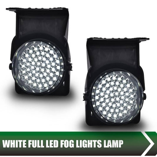 Solid Spare Fit For 03-06 GMC Sierra 1500 2500 Smoked Lens Full LED Fog Lights Left+Right