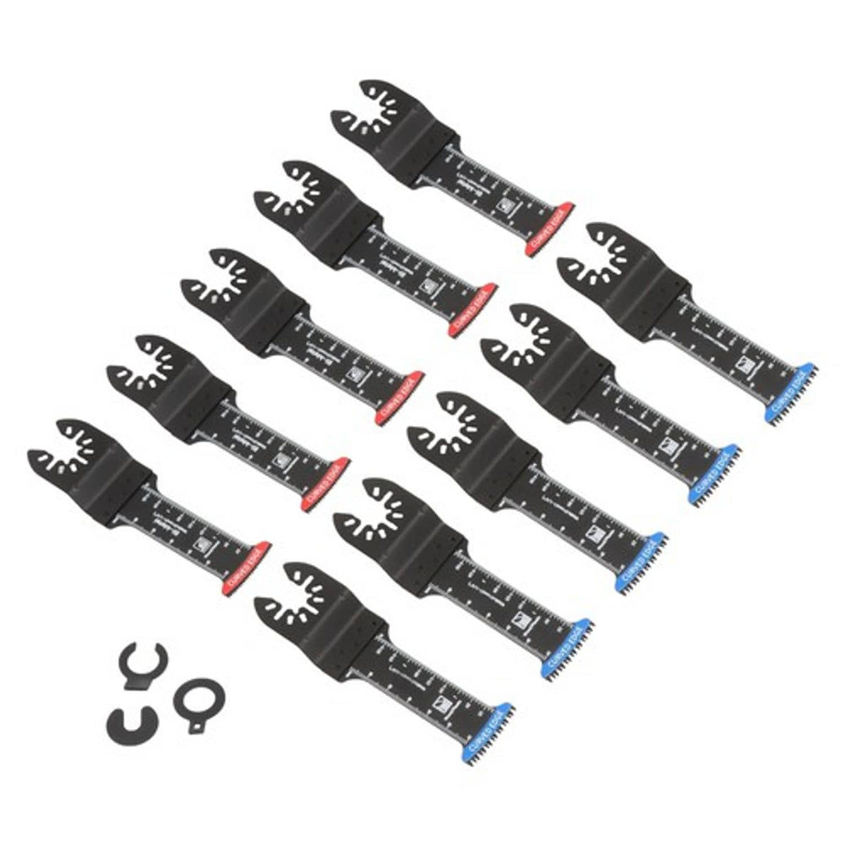 Solid Spare Extended Japanese Tooth Oscillating Saw Blades (5 red & 5 blue) 10-Piece
