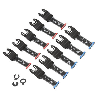 Solid Spare Extended Japanese Tooth Oscillating Saw Blades (5 red & 5 blue) 10-Piece