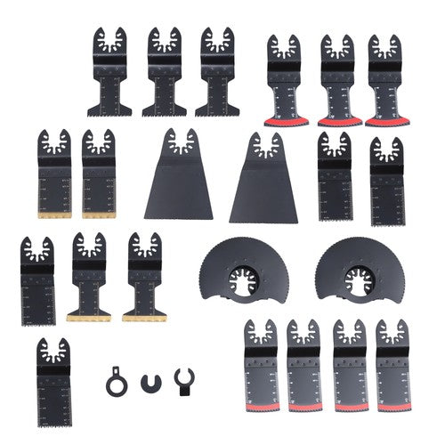 Solid Spare 25PCS Titanium Oscillating Tool Blade, Professional Bi-Metal Multitool Blades Ki