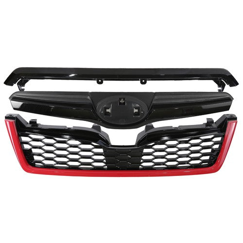 Fit 2014-2018 Subaru Forester STI-Style ABS Front Grille Bumper Grill w/Red Trim
