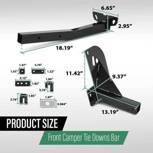 Solid Spare Front Camper Tie Downs Adjustable Fit For 11-16 Ford F250 F350 F450 Super Duty