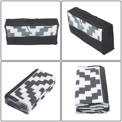Solid Spare Black & White Outdoor Waterproof Plastic Rug For Camping Outdoor Carpet 8x10ft