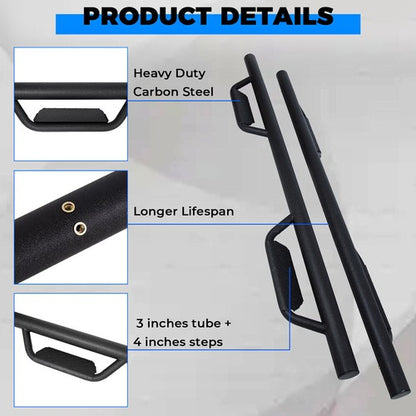 Solid Spare Running Boards For Toyota Tacoma 2005-2023 Black Double Cab Side Steps Nerf Bar