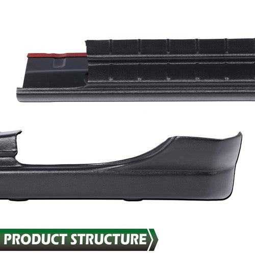 Solid Spare Rocker Panels Guard Plastic Fit For 2014-2018 Silverado/Sierra 1500 Crew Cab