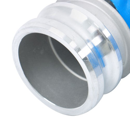 Solid Spare 3" x 50FT PVC Irrigation Discharge Hose W/Aluminum Connectors for Pools Blue