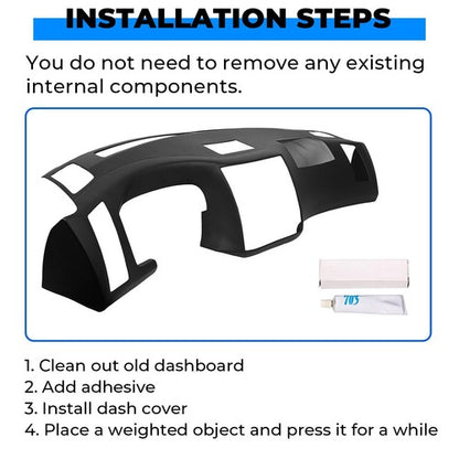 Solid Spare For 2006 2007 2008 Infiniti FX35 Black Painted Dash Cover Dash Cap w/ Glue