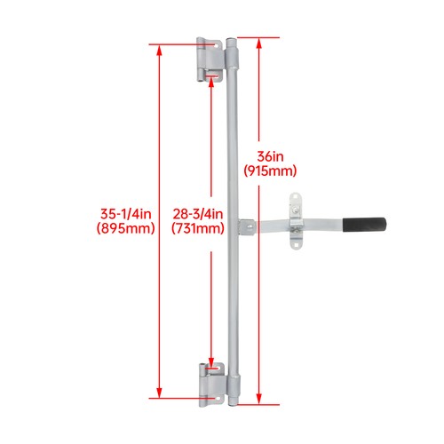 Solid Spare 1 X 36'' Trailer Door Zinc Cam Bar Lock Kit Hinged Hasp Latch Handle Kit
