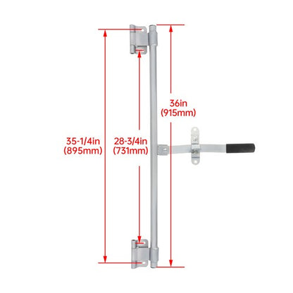 Solid Spare 1 X 36'' Trailer Door Zinc Cam Bar Lock Kit Hinged Hasp Latch Handle Kit