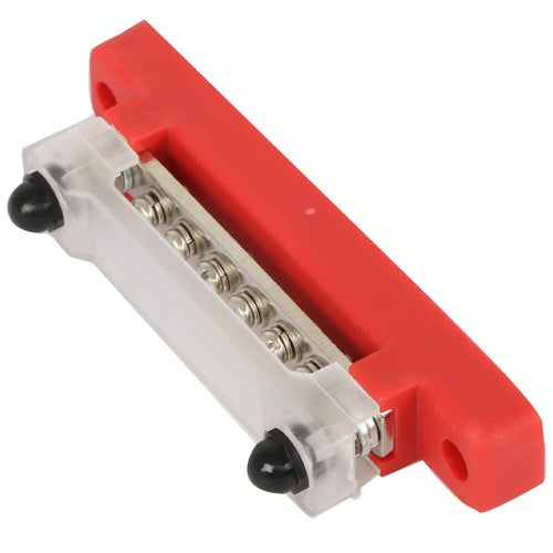 Solid Spare Red & Black Bus Bar Power Distribution Terminal Block 6 Way 48V 150A Busbar NEW