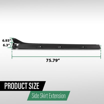 Solid Spare Fit For 2016-2021 Honda Civic LX EX SI Sedan Type-R Style Side Skirt Extension