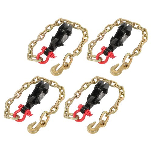 Solid Spare 4PCS 2Tons Snatch Block | 3" Sheave for 3/8" Inch Wire Rope with G70 Chain Black