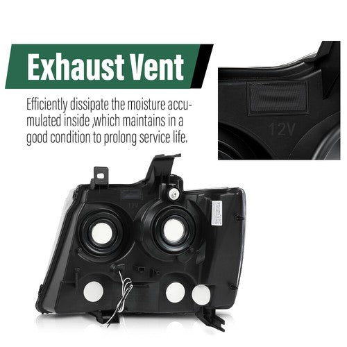 Solid Spare Smoke/Black LED DRL Headlights Fit For 07-14 Chevy Avalanche Tahoe Suburban