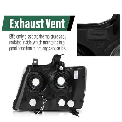 Solid Spare Smoke/Black LED DRL Headlights Fit For 07-14 Chevy Avalanche Tahoe Suburban