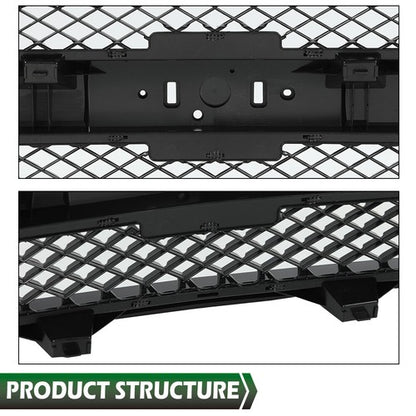 Solid Spare Front Bumper Grille Grill Insert Black Fit For 2007-2013 Chevy Silverado 1500