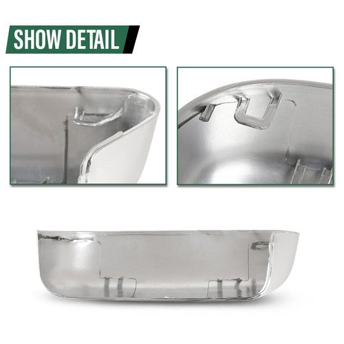 Solid Spare 2pcs Mirror Cover Set Fit For 2009-2014 Ford F150 Upper Cap Chrome Left & Right