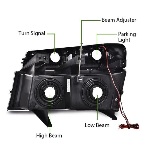 Solid Spare Fit For 2004-2012 GMC Colorado Canyon Smoked/Clear LED DRL Headlight Lamps