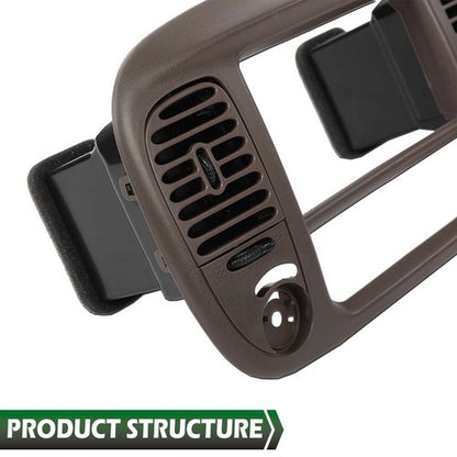 Solid Spare Fit For 97-03 Ford F150 Expedition Radio Climate Trim Bezel Dash Panel Brown
