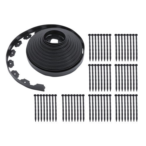 Solid Spare L-shaped 100FT Garden Edge Lawn Grass Stone Isolation Strip 64pcs Anchoring New