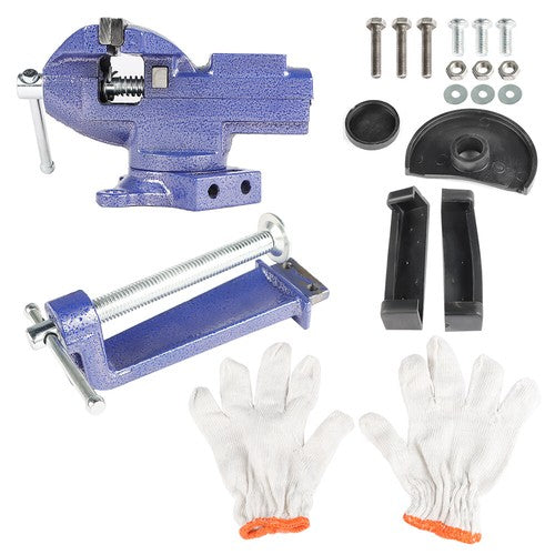 Solid Spare For Workbench 3.2"- Multi-Functional Portable 360° Swivel Base 2-In-1 Bench Vise