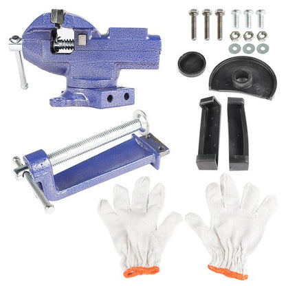 Solid Spare For Workbench 3.2"- Multi-Functional Portable 360° Swivel Base 2-In-1 Bench Vise